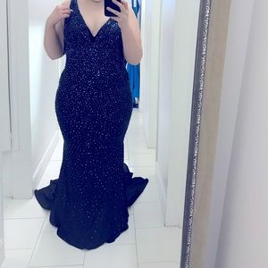 ROYAL WE original size 18, black/blue gems fitted with train